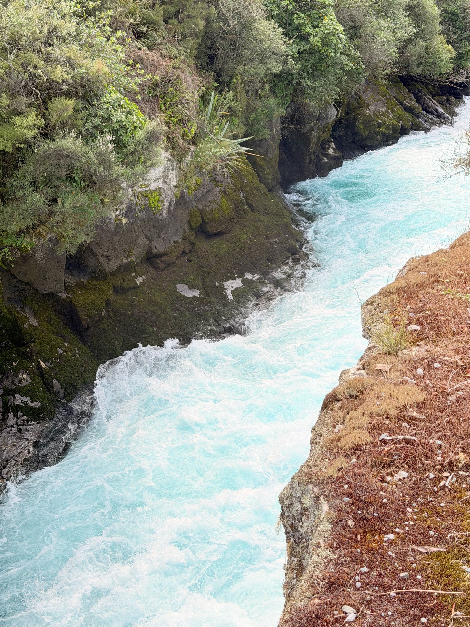 The water coming through the narrow section